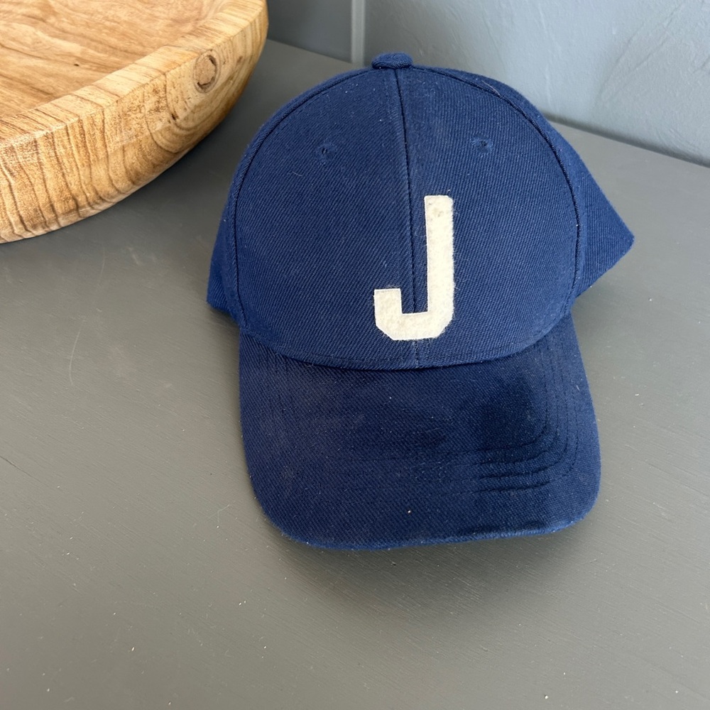 Navy Baseball Cap with White 'J' Patch